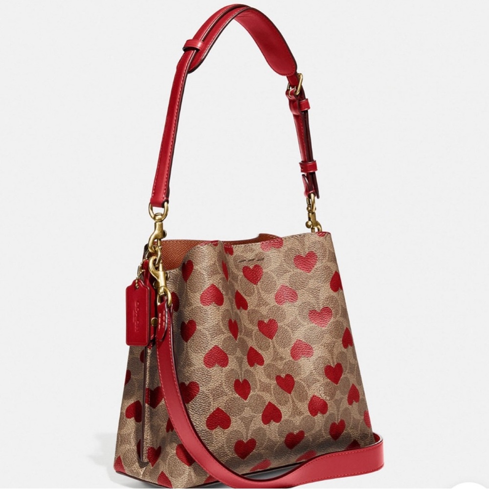 NWT Coach Willow Bucket Bag in Signature Canvas with Heart Print - Picture 12 of 12